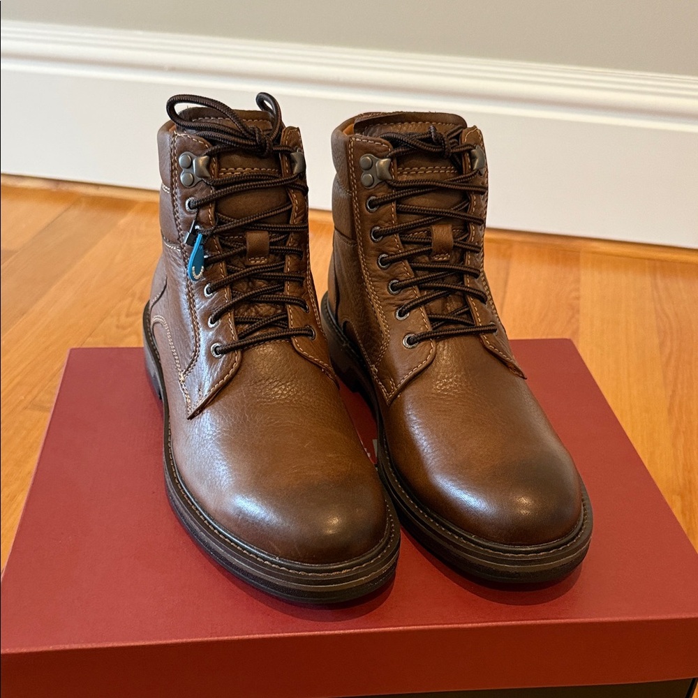 Men's Johnson & Murphy Brown Leather Lace-Up Boots XC4 Waterproof